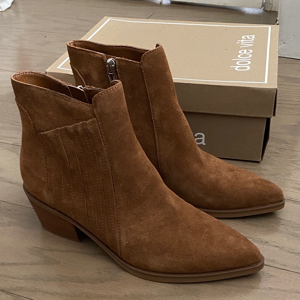 Dolce Vita Brown Suede Ankle Booties
